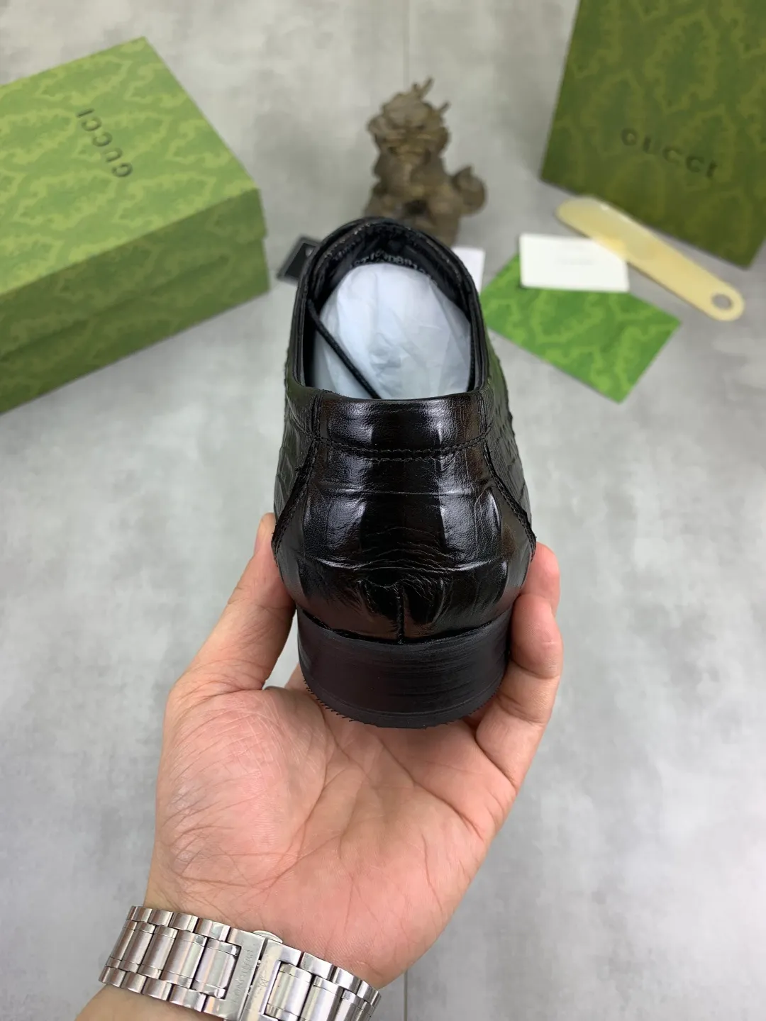 Men's Men's Shoes 💰P500 [New Style] 💰💎💎💎 [Gucci] GUCCI high-end men's formal business leather shoes, original order 1:1! Original imported high-end calfskin, original metal buckle, imported first-layer pigskin lining for feet, original high-end outsole, men's shoe size: 38-44
